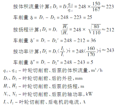 叶轮车削量计算方法