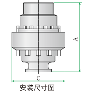 GMP烟气脱硫专用喷嘴安装尺寸图